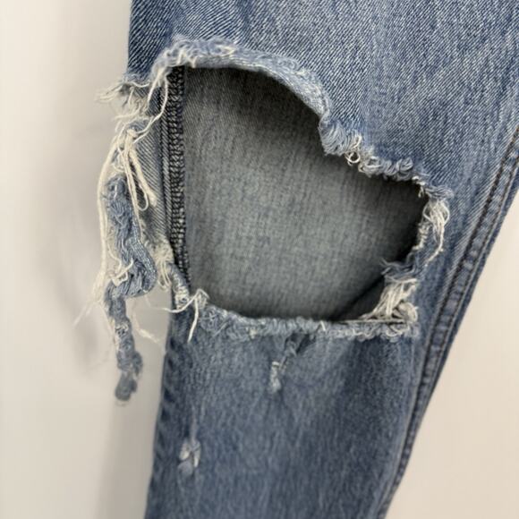 Abercrombie Fitch Skinny High Rise Jeans size 29/8 Destroyed Light Blue Denim - Picture 7 of 13